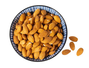 almonds isolated on white background