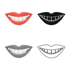 Vector illustration of mouth and smile symbol. Web element of mouth and teeth vector icon for stock.