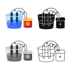 Isolated object of process and battery sign. Graphic of process and electrolysis vector icon for stock.