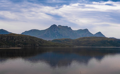 Gorgeous landscapes in the far north of the Scottish highlands along the iconic NC500 coastal route