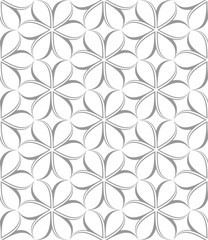 Vector geometric seamless pattern. Modern geometric background with abstract flowers.