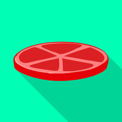 Vector design of tomato and slice symbol. Web element of tomato and cut stock vector illustration.