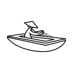 Isolated object of boat and vietnamese sign. Collection of boat and water stock symbol for web.