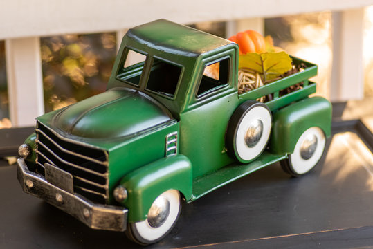 Truck With Pumkins In The Truck Bed