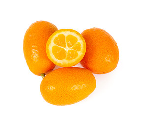 fresh kumquat fruit isolated on white background