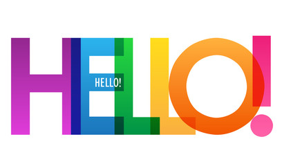 HELLO! rainbow vector typography banner