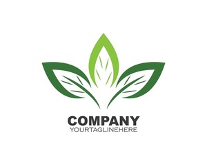 Logos of green leaf ecology nature element vector