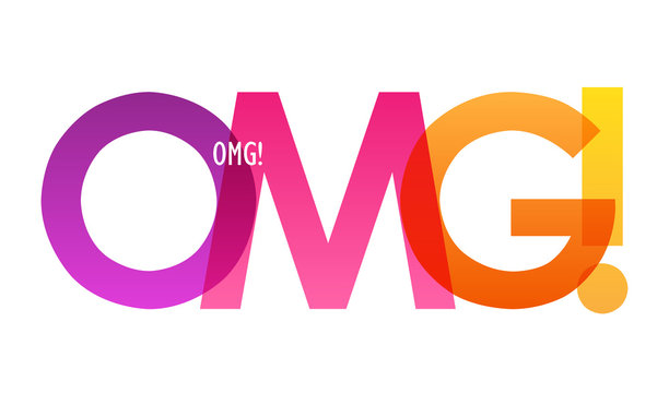 OMG! Bright And Colorful Vector Typography Banner