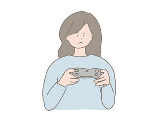 ビデオゲームをする女性