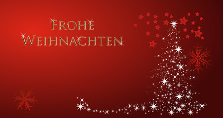 Karte zu Weihnachten in rot