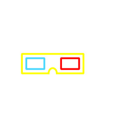 Fototapeta premium vector simple icon with 3d cinema glasses shape