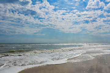 Beach and sea on Assateague Island National Seashore in Maryland, USA