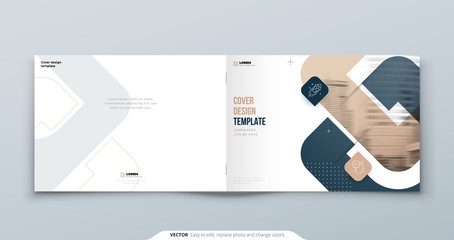 Horizontal Cover Design. Landscape A4 Cover Template for Brochure, Report, Catalog, Magazine. Modern Cover concept
