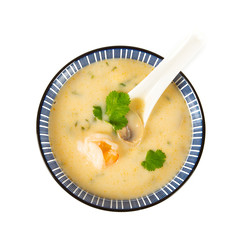 hot coconut mushroom and shrimp soup