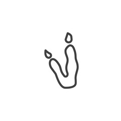 Kangaroo paw print line icon. linear style sign for mobile concept and web design. Wallaby animal footprint outline vector icon. Symbol, logo illustration. Vector graphics