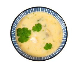 hot coconut mushroom and shrimp soup