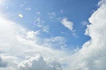 Blue sky white cloud white background. Beautiful sky and clouds in the afternoon.