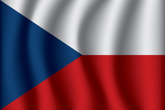 Waving Flag of Czech. Czech Icon vector illustration eps10.