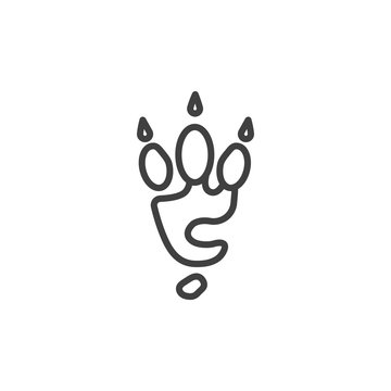 recommend clip art: Jerboa paw print line icon. linear style sign for mobile concept and web design. Rodent animal footprint outline vector icon. Symbol, logo illustration. Vector graphics