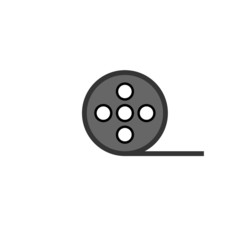 vector simple icon with movie film roll shape