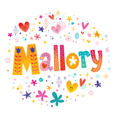 Mallory girls name decorative lettering type design