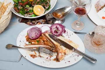 Leftovers on a table