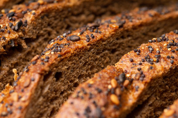  Background made of sliced bread with seeds