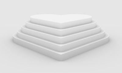 Heart Shape 3D Rendered Staired Product Platform