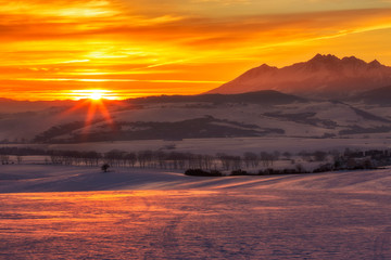 Fototapeta na wymiar Góry Karpaty - Zima