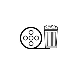 vector simple icon with film roll shape
