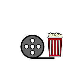 vector simple icon with film roll shape
