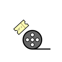 vector simple icon with film roll shape