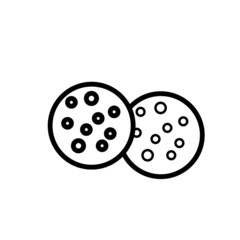 vector simple icon with chocolate shaped cookies