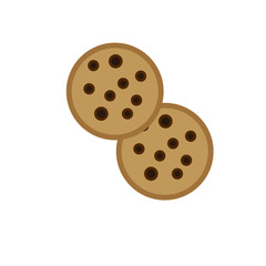 vector simple icon with chocolate shaped cookies