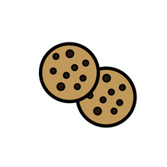 vector simple icon with chocolate shaped cookies