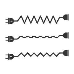 Vector set of extension cord icons.