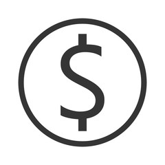Vector Dollar icon isolated.