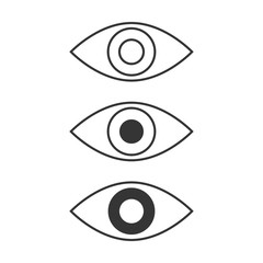 Set of black vector Eye icons.