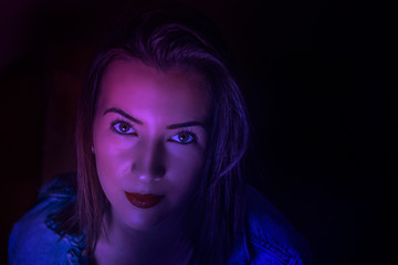 Beauty Fashion model girl with long brown hair