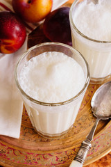 Ayran or Doogh a diluted yogurt drink made by mixing yogurt with iced water and is popular throughout the Middle East