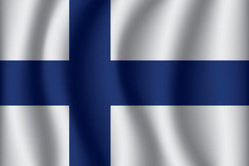 Waving Flag of Finland. Finland Icon vector illustration eps10.
