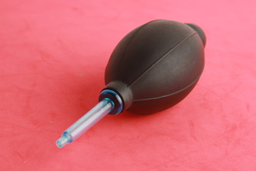 Pear clean photo camera on colorful background