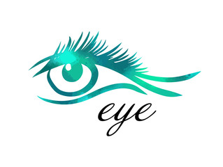 Logo abstract stylized eye. The object of the human eye. Vector illustration