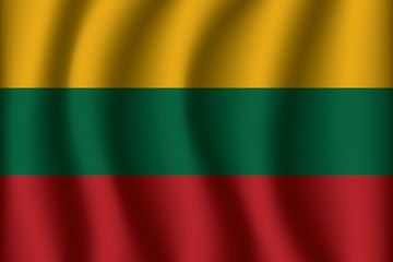 Waving Flag of Lithuania. Lithuania Icon vector illustration eps10.