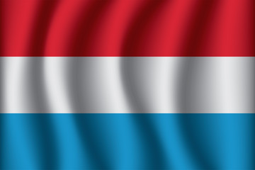 Waving Flag of Luxembourg. Luxembourg Icon vector illustration eps10.