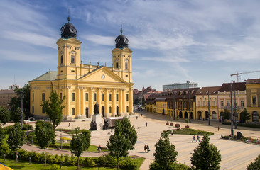 Fototapeta na wymiar Main square of Debrecen city, Hungary