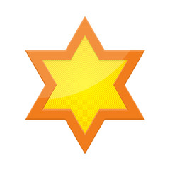 Vector dotted Star of David in pop art design.