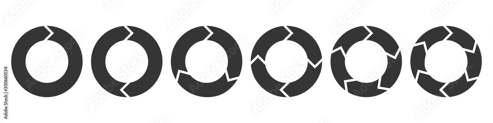 Wall mural set of circle arrows
