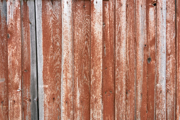 Red grungy and weathered wooden wall. Background and backdrop concept.