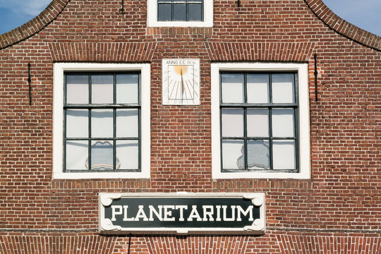 Facade Eisinga planetarium in Franeker, Netherlands